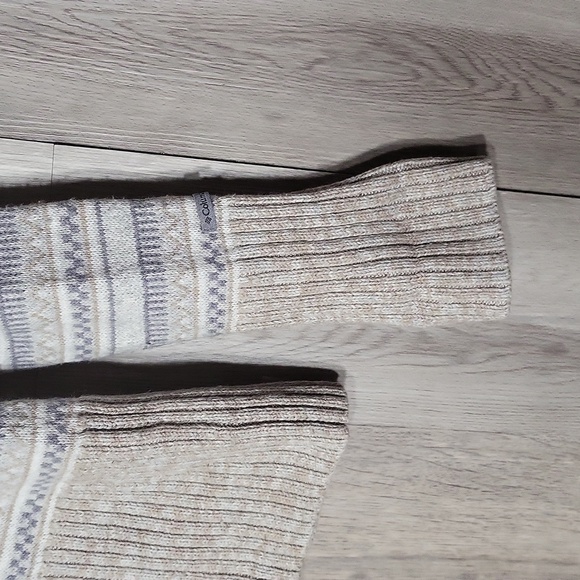 🛍Columbia Womens Large Wool White Tan Argyle Turtleneck Sweater Warm Casual‎ - Picture 8 of 8